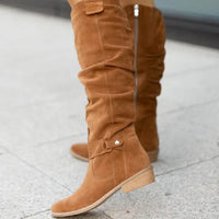 FELICIA  -  luxuriösen Leder Damenstiefel in Braun