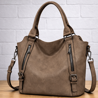 Franka | Damen Schultertasche mit Verstellbarem Riemen in Kaffee