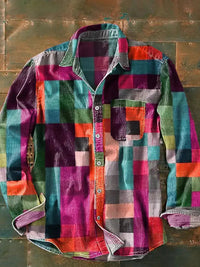 Franz | Herren Langarm Patchwork Hemd in Rosa