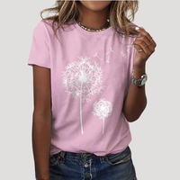 Frida | Damen Pusteblume Print T-Shirt in Rosa