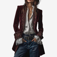 Frieda | Damen Anspruchsvoller Reißverschluss Blazer in Bordeaux