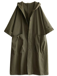 Frieda | Langer Kapuzen-Trenchcoat in Oversized-Passform in Grün