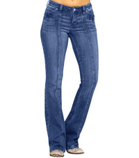Frieda | Weite Schlagjeans mit hoher Taille in Royalblau