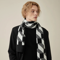 Gemusterter Strickschal für Herren in Schwarz 5