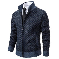 Gerhard | Herren Strickjacke mit Reißverschluss in Blau