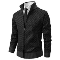 Gerhard | Herren Strickjacke mit Reißverschluss in Schwarz