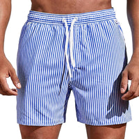 Gestreifte Badeshorts mit Kordelzug für Herren in Blau