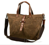 Moritz | Gewachste Canvas Tote Bag mit Lederdetails wasserfest robust in Tabakblatt