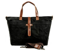 Moritz | Gewachste Canvas Tote Bag mit Lederdetails wasserfest robust in Steinkohlebergwerk