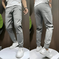 Leon | Premium Herren Cargo-Stretchhose in Hellgrau