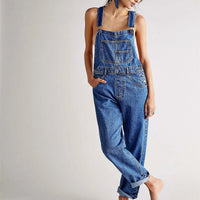 Greta | Bequeme Denim Latzhose in Dunkelblau