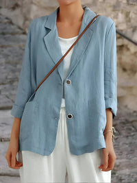 Greta | Damen Business Blazer mit Knöpfen in Blau