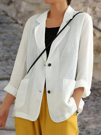 Greta | Damen Business Blazer mit Knöpfen in Weiß