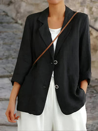 Greta | Damen Business Blazer mit Knöpfen in Schwarz