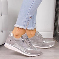Greta | Orthopädische Sneaker mit Reißverschluss in Silber