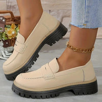 Gudrun | Damen Platform Loafer mit rutschfester Sohle in Beige