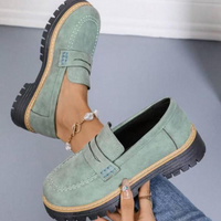 Gudrun | Damen Platform Loafer mit rutschfester Sohle in Grün