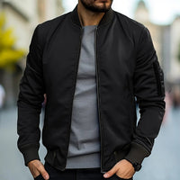 Gunnar | Herren Langarm Bomberjacke in Schwarz