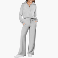 Gwendolyn | Damen Kapuzenpullover Jogginghose Set in Grau