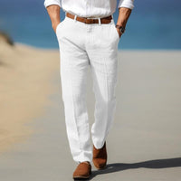 HERRLICHE PREMIUM-LINENHOSE (MIT GÜRTELSCHLAUFEN) in Weiß