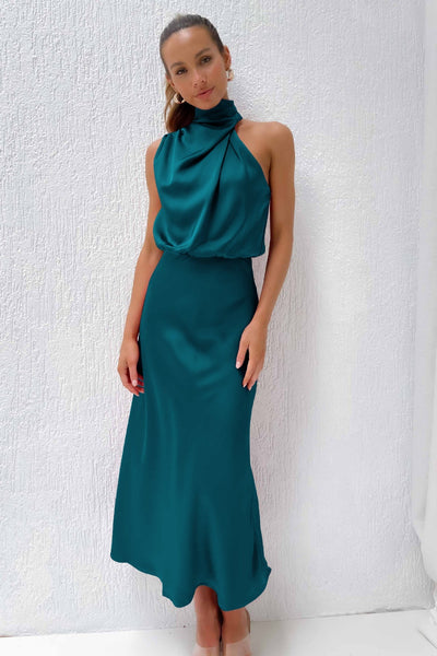 Fudus | Elegantes One Shoulder Satin Kleid