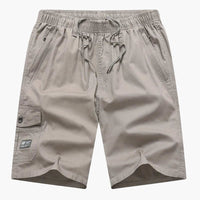Lässige, sportliche Herren-Shorts mit Cargotasche und modernem Look in Hellgrau