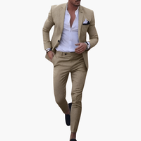 Heinrich | Herren Navy Slim Fit Anzugset in Khaki
