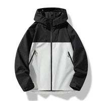 Heinrich | Herren Wasserdichte Shell Jacke mit Kapuze in Schwarz Weiß