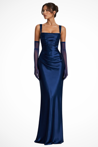 Helene | Damen Elegantes Maxi Abendkleid in Marineblau
