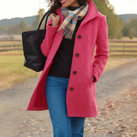 Helga | Klassischer Wintermantel mit Knopfleiste in Rosa