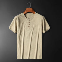 Gio – Leicht und elegant Sommer-T-Shirt aus weichem Stoff und leichter Sommerwebung in Beige