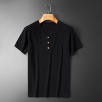 Gio – Leicht und elegant Sommer-T-Shirt aus weichem Stoff und leichtem Sommergewebe in Schwarz
