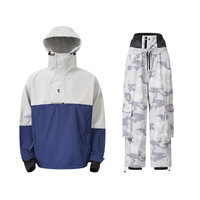 Herren-Anorak-Jacke und Cargo-Hosen-Set in Grau