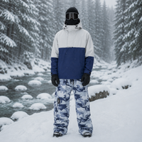 Herren-Anorak-Jacke und Cargo-Hosen-Set in Blau