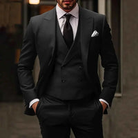 Gabriel | Herren Anzug Komplett Set Business Elegant Hochzeit Modern in Schwarz