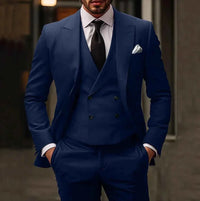 Gabriel | Herren Anzug Komplett Set Business Elegant Hochzeit Modern in Dunkelblau