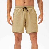 Herren Badeshorts mit elastischem Bund und Kordelzug in Khaki