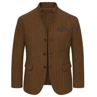 Herren-Blazer aus Fischgrät-Tweed in Kaffee