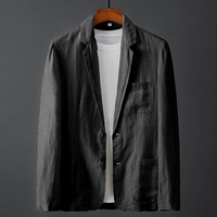 Herren-Blazer mit aufgesetzten Taschen in Schwarz