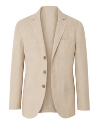 Herren-Blazer mit drei Knöpfen und fallendem Revers in Beige