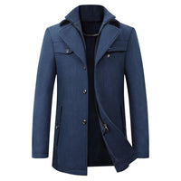 Herren-Cabanjacke in mittellanger Passform mit Reißverschluss-Innenteil in Marineblau