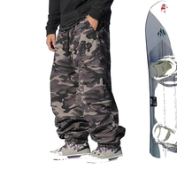 Herren Camouflage Cargo-Snowboardhose in Schwarz
