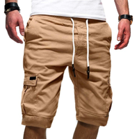 Herren Cargoshorts mit elastischem Bund und Kordelzug in Beige