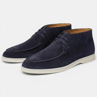 Herren-Chukka-Stiefel aus Wildleder mit Mokassin-Naht in Blau