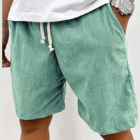 Herren Cord-Shorts mit Kordelzug in Blaugrün