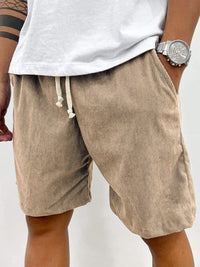 Herren Cord-Shorts mit Kordelzug in Beige