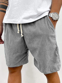 Herren Cord-Shorts mit Kordelzug in Grau