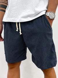 Herren Cord-Shorts mit Kordelzug in Marineblau