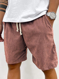 Herren Cord-Shorts mit Kordelzug in Rosa