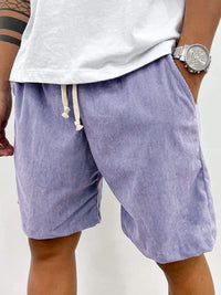 Herren Cord-Shorts mit Kordelzug in Lila